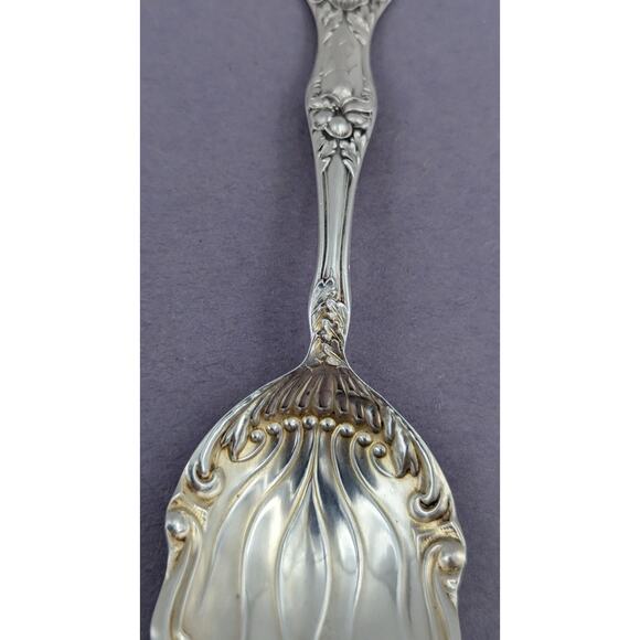 Antique Sterling Silver Sugar Shell Spoon Landers No 2 by Baker Manchester 5-3/8 - Picture 3 of 10